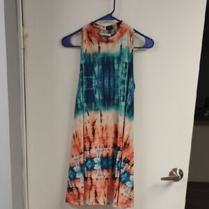 Entro Blue and Orange Tie-Dye Tunic
